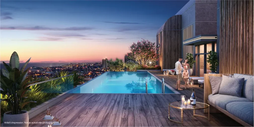 Godrej Yelahanka Apartment roof top swimming pool by Godrej Properties located at Yelahanka, close to International Airport Road (NH 44), Bangalore Karnataka